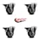 Service Caster 3.5'' Gray Poly Wheel Swivel Bolt Hole Caster Set with Posi Lock Brakes, 4PK SCC-BH20S3514-PPUB-PLB-4 - alternate 2